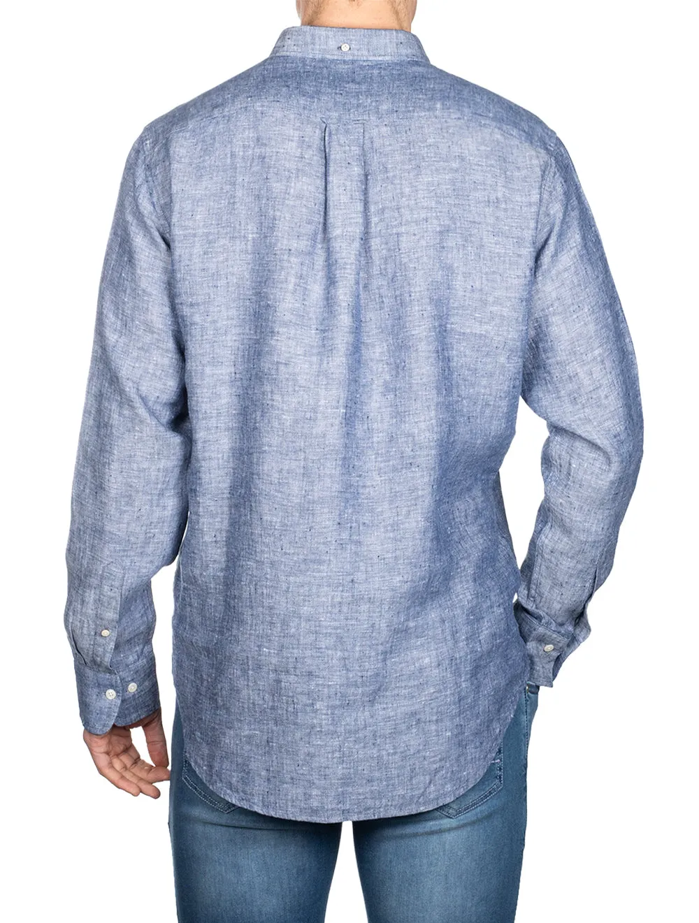 Regular Linen Shirt Button-down Persian Blue