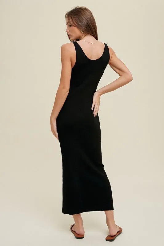 Ribbed Knit Maxi - Black