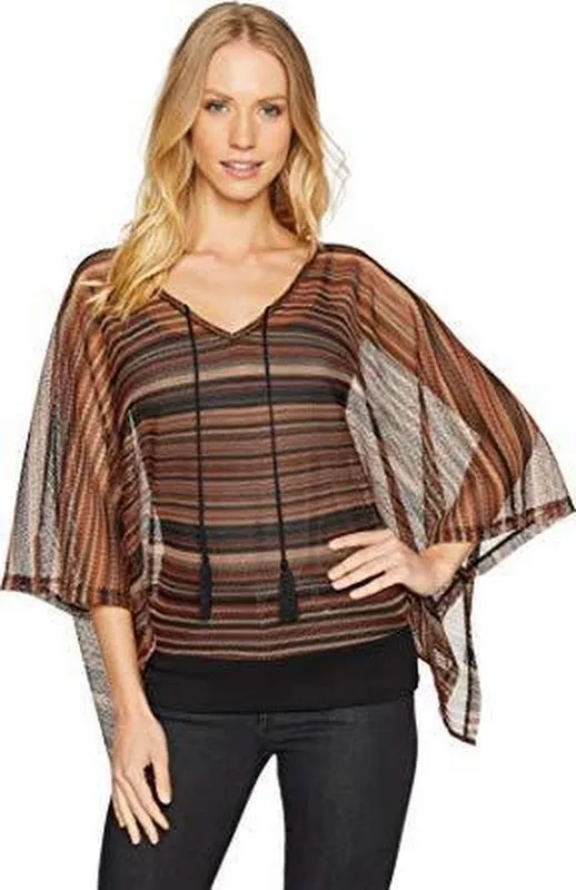 Sanctuary Womens Island Poncho Top Mesa Multi, Size  XL