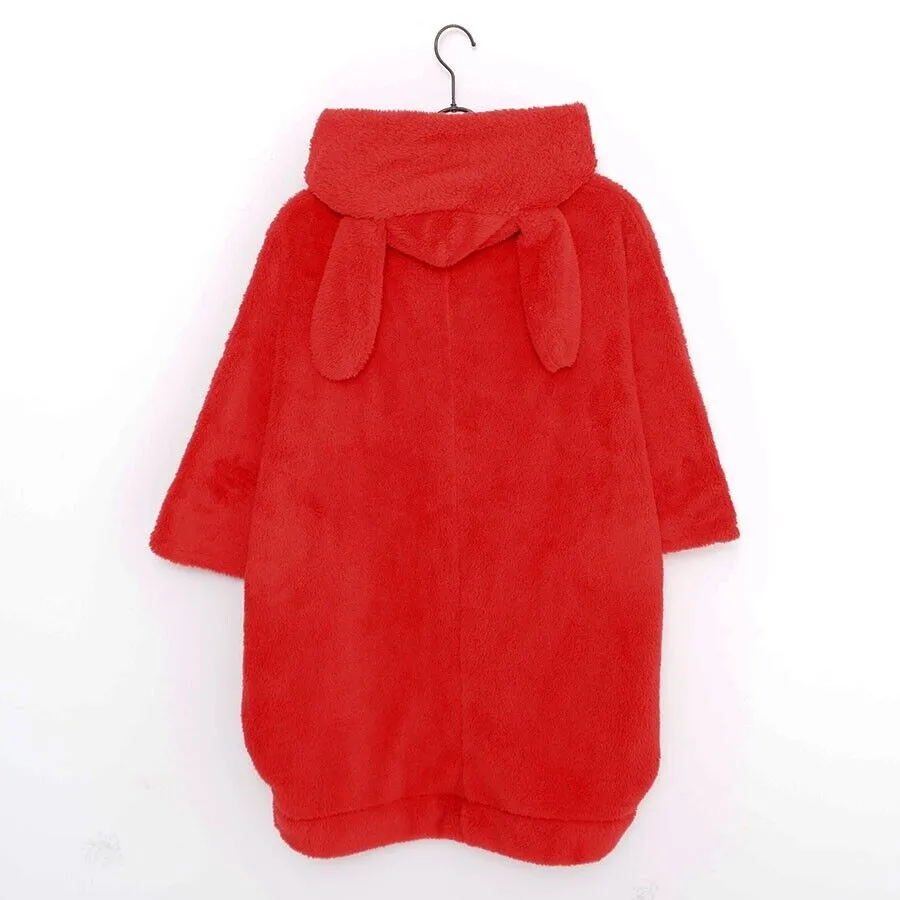 Sanrio My Melody Boa Fleece Poncho Hoodie w/ Ear Red Women Japan Cosplay Warm