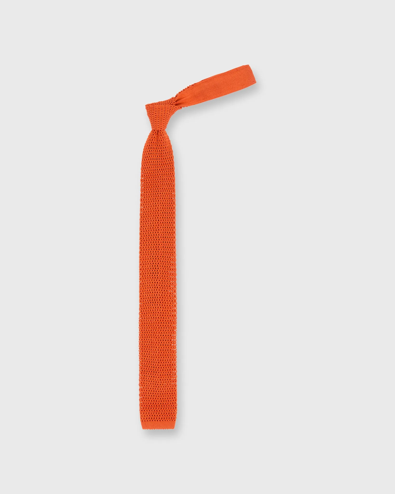 Silk Knit Tie in Orange