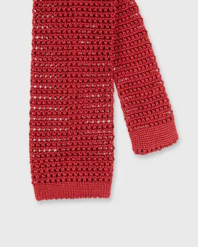 Silk Knit Tie in Red