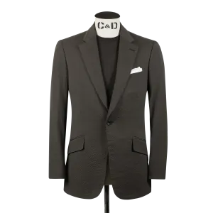 Single Breasted Notch Lapel Suit in Brown Seersucker