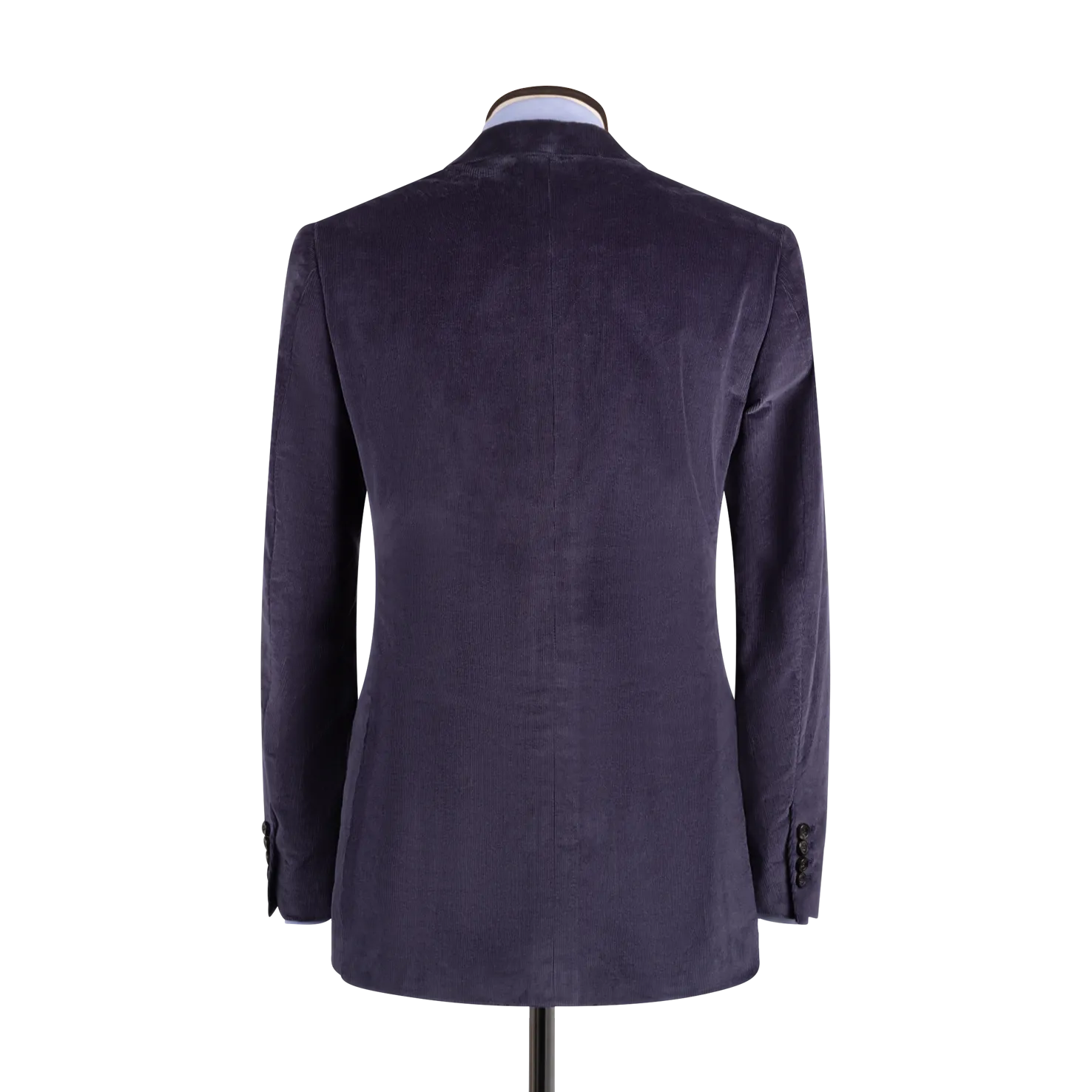 Single Breasted Notch Lapel Suit in Navy Corduroy