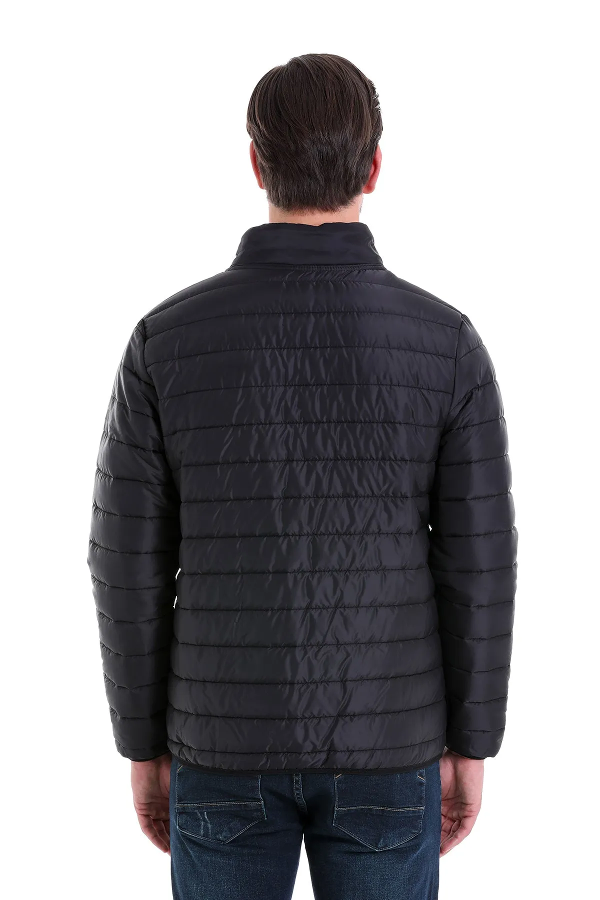 Slim Fit Ceasar Black Padded Coat