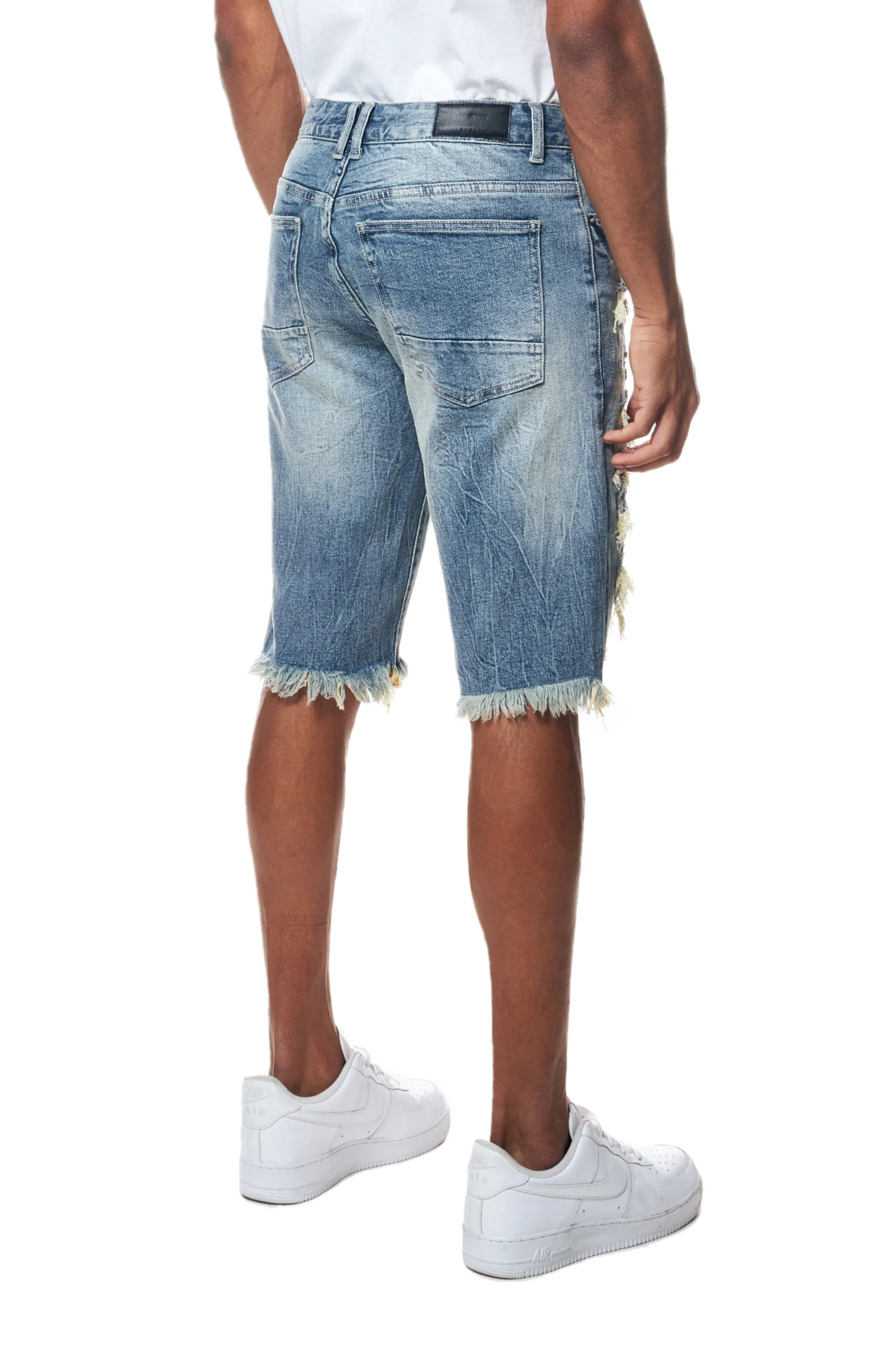 Smoke Rise Men's Distressed Rip & Repair Denim Shorts