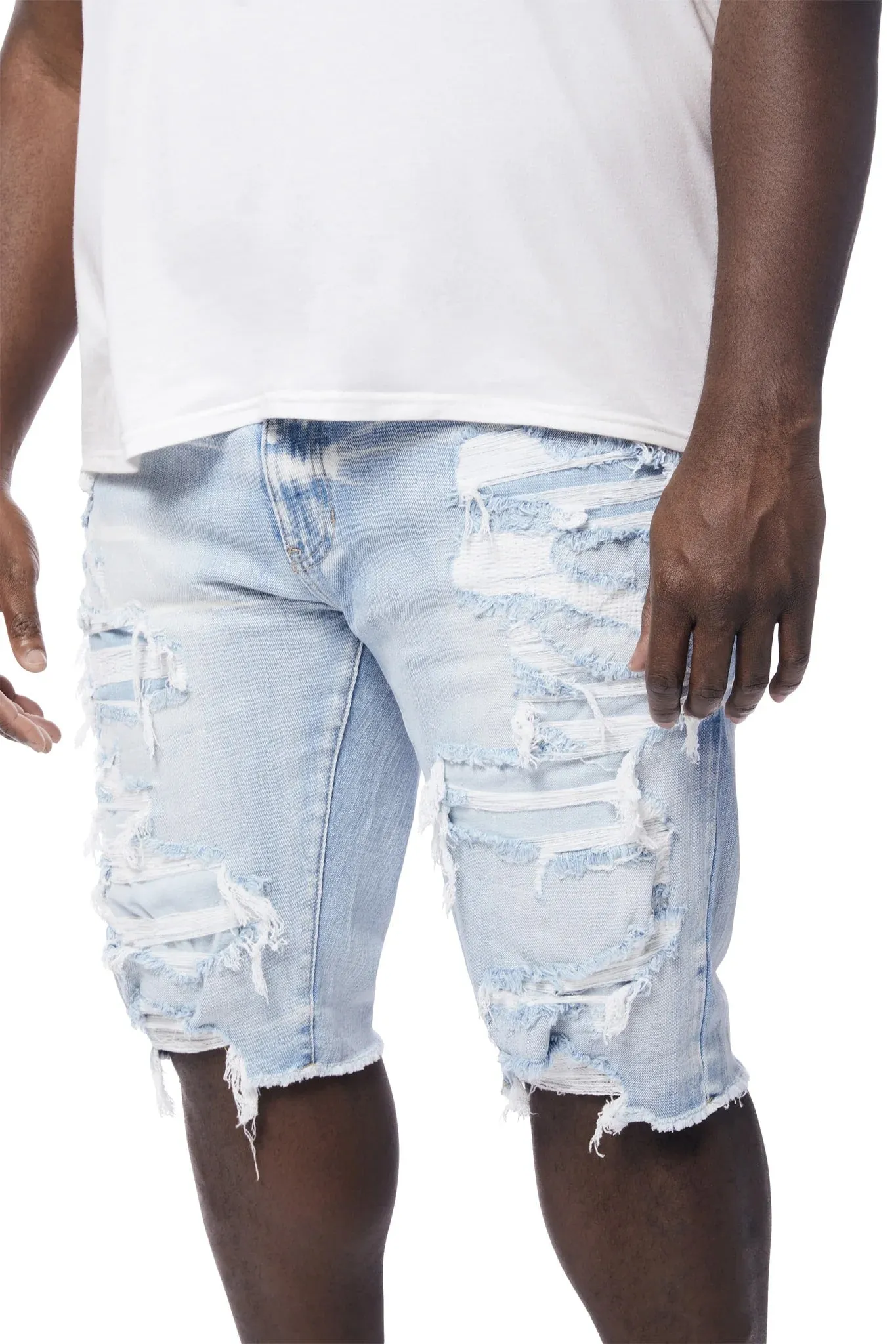 Smoke Rise Men's Distressed Rip & Repair Denim Shorts