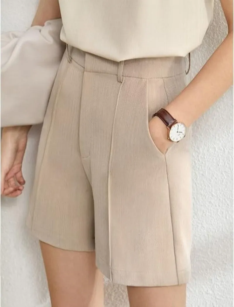 Solid Blazer High Waist Pants Suit