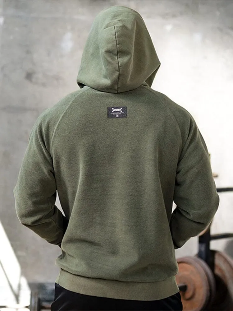 Solid Color Embroidered Hooded Padded Sweatshirt