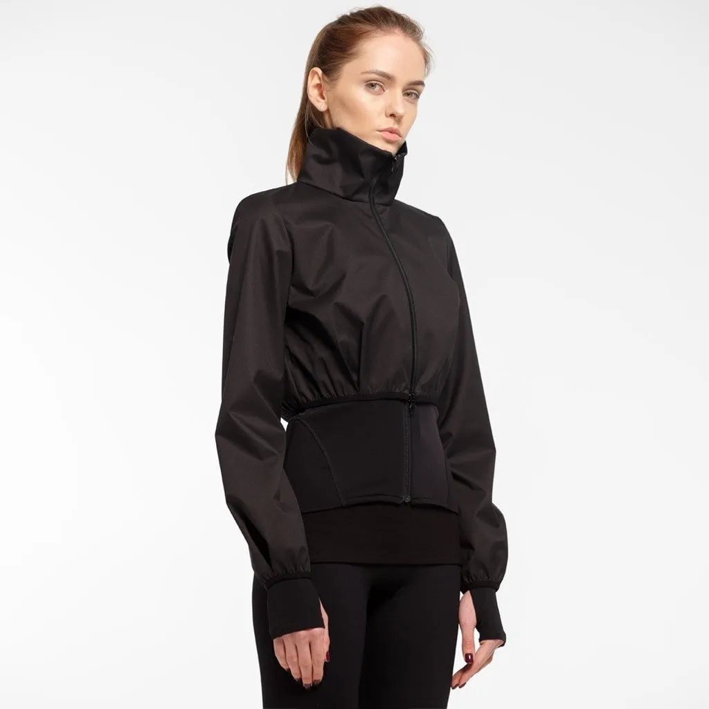 Sonia Double Layered Black Jacket