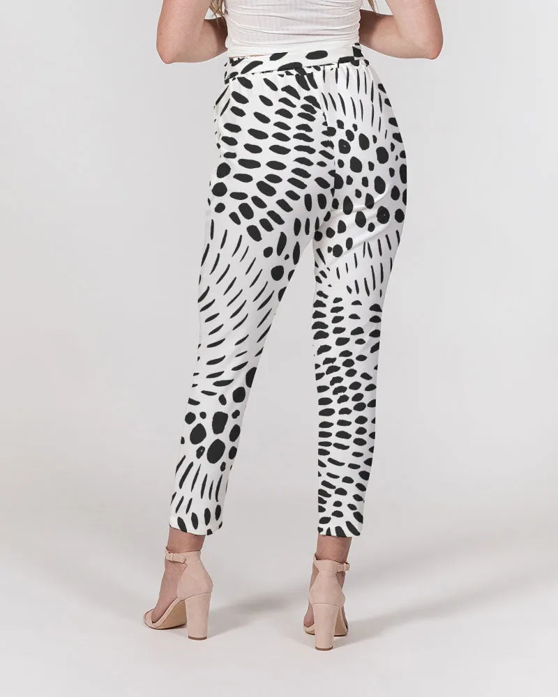 Spotted Women's All-Over Print Belted Tapered Pants