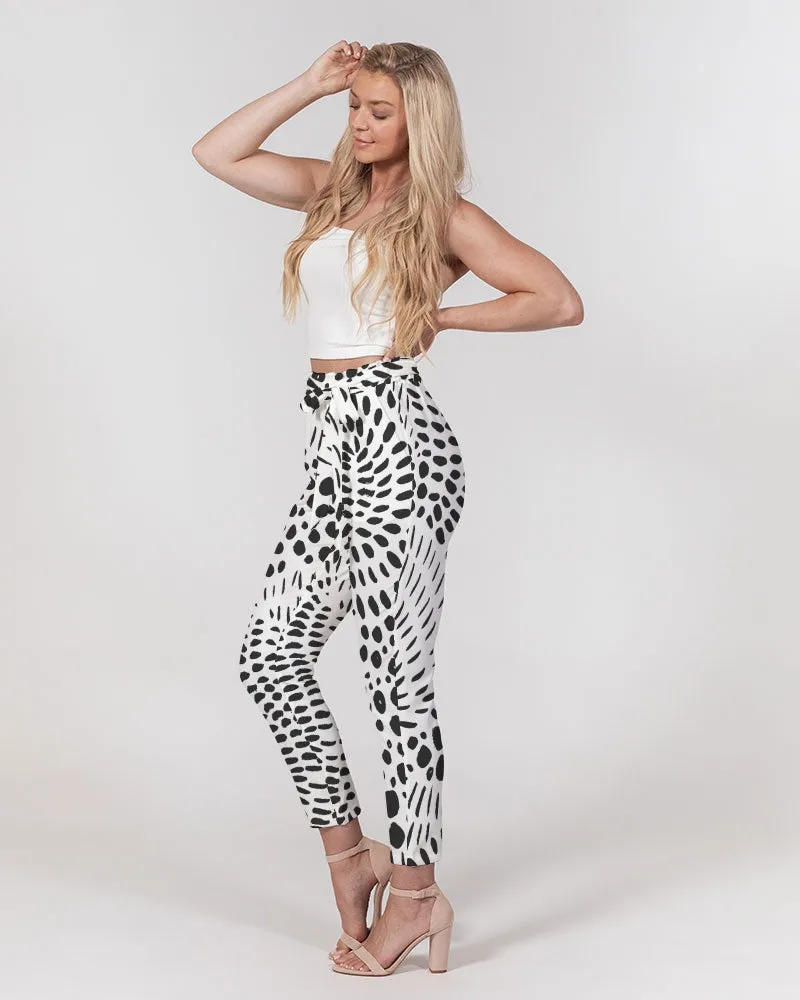 Spotted Women's All-Over Print Belted Tapered Pants