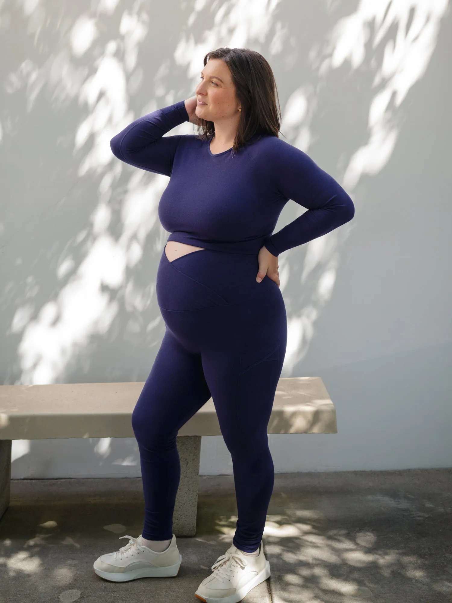 Sublime®️ Bamboo Maternity & Postpartum Crossover Legging | Navy