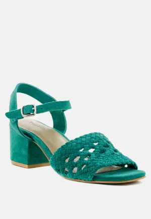 TASHA Turquoise Block Heel Sandal