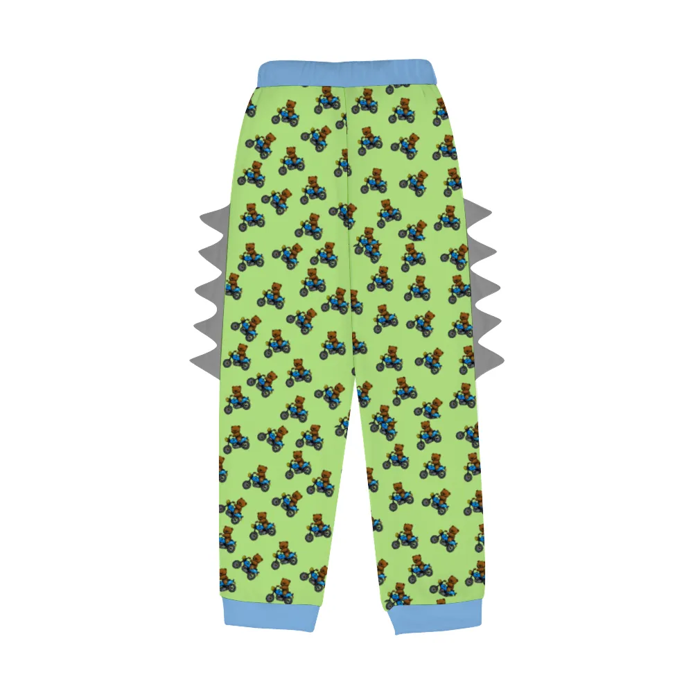 Teddy Ride Boy's Plush Dinosaur Hoodie & Pants Set