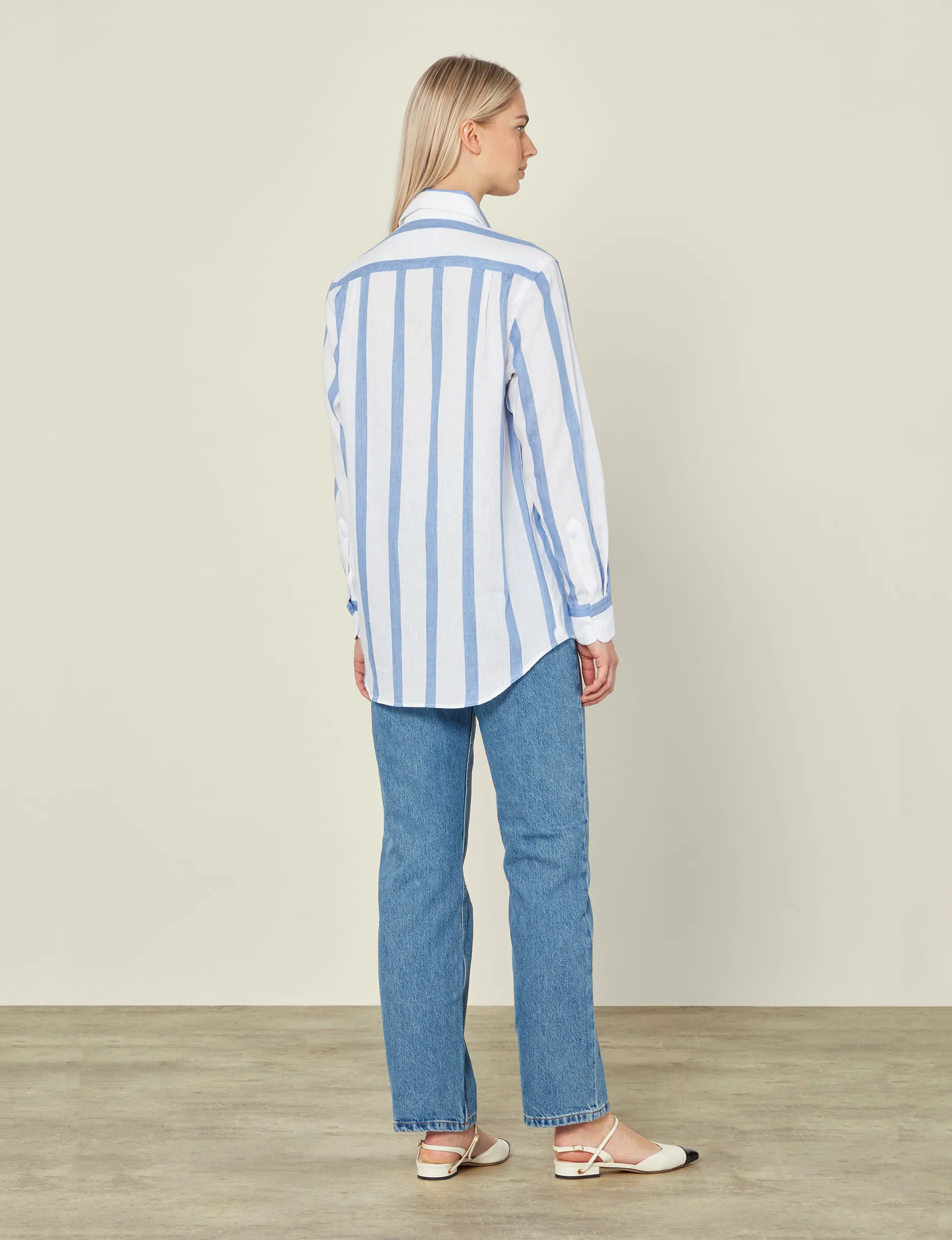 The Boyfriend: Weave, Ocean Blue Stripe