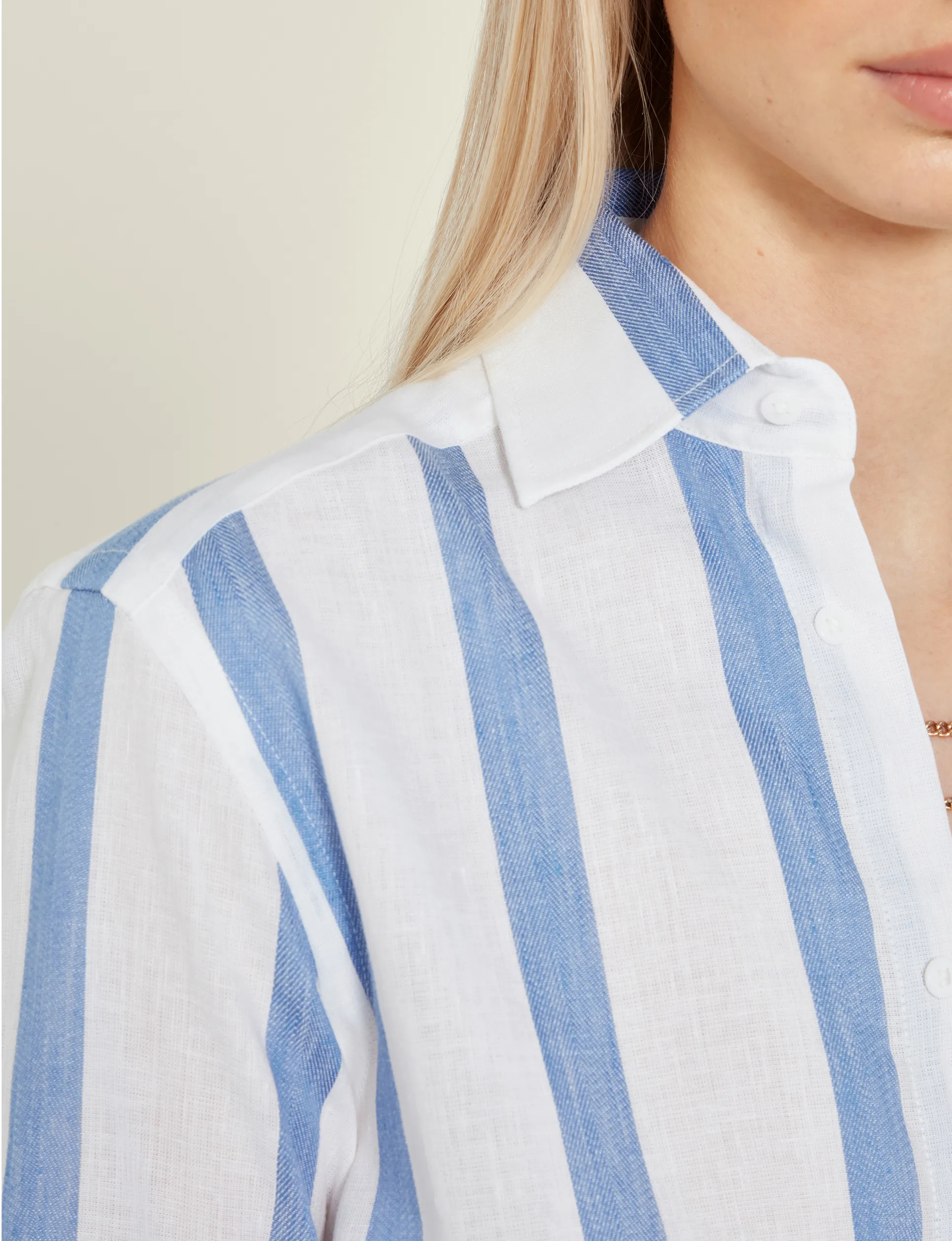 The Boyfriend: Weave, Ocean Blue Stripe