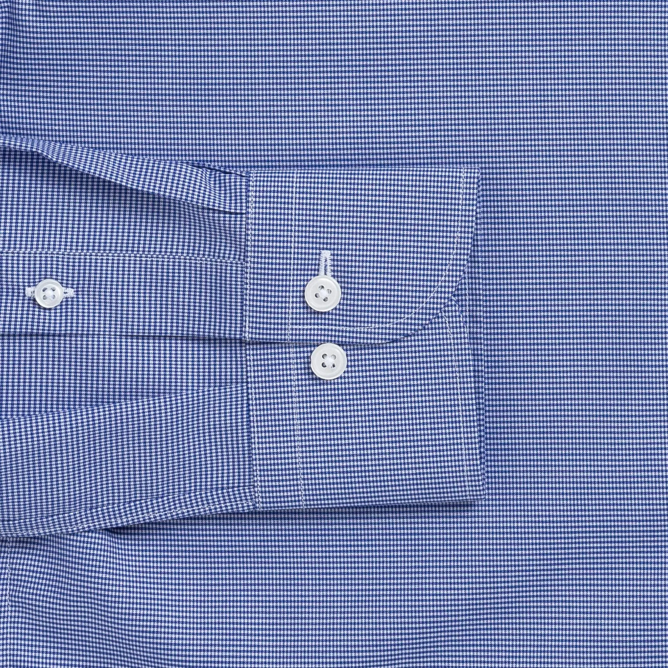 The Deep Blue Kent Micro Gingham Custom Shirt