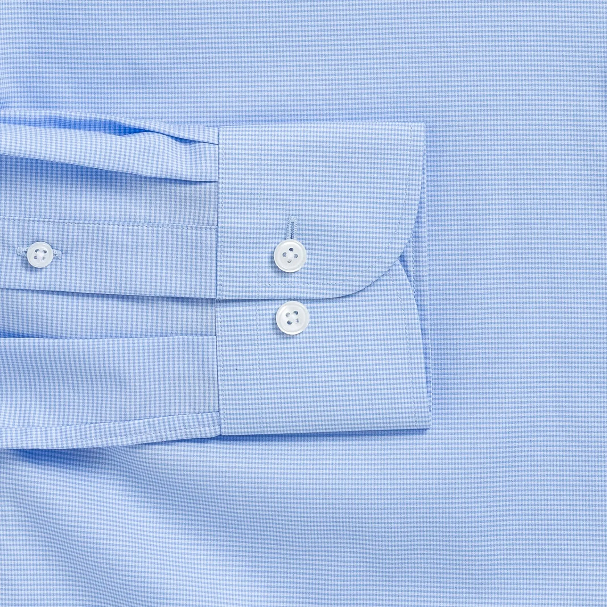 The Light Blue Kent Micro Gingham Custom Shirt