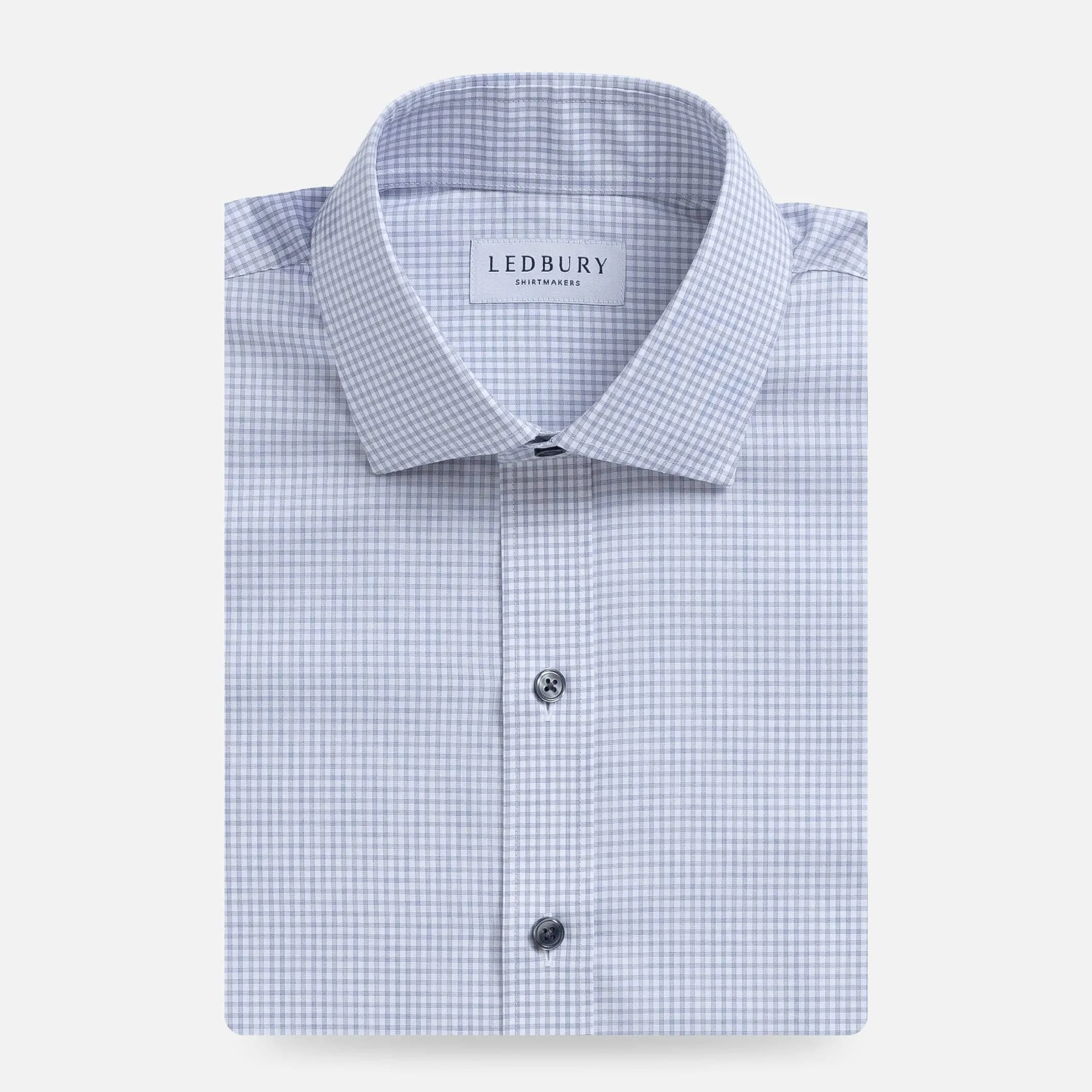 The Light Grey Kent Gingham Custom Shirt