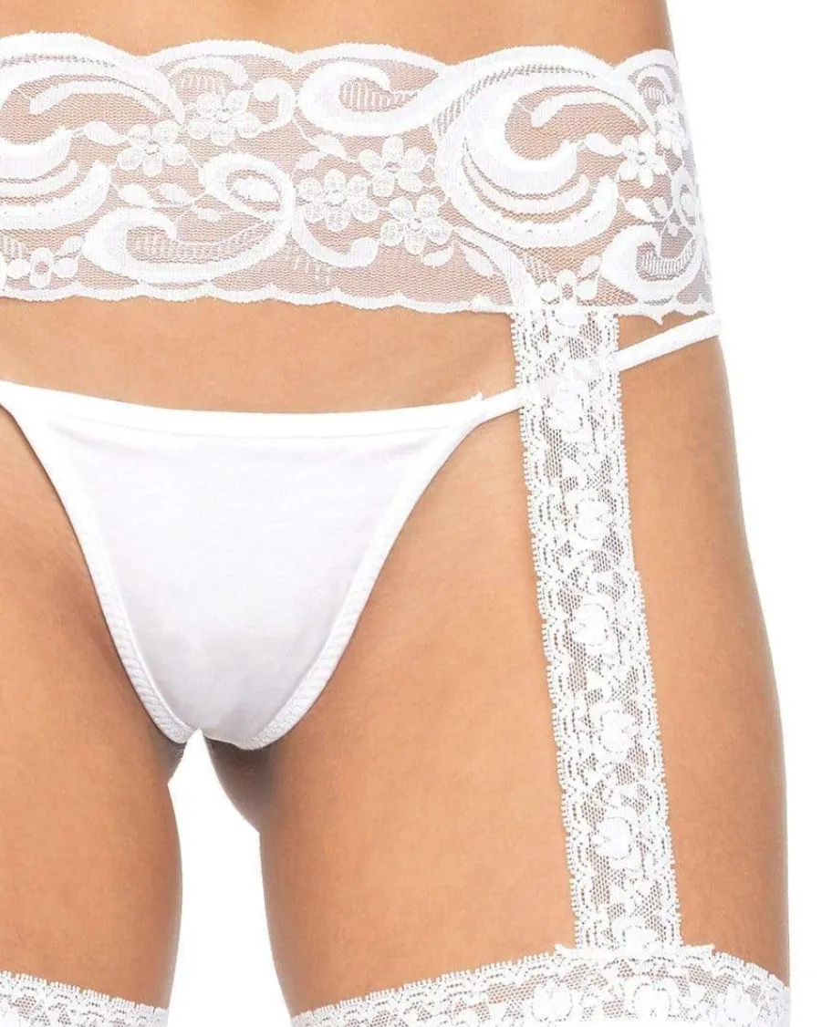 Thea Garter Belt Thigh High - O/S (White)