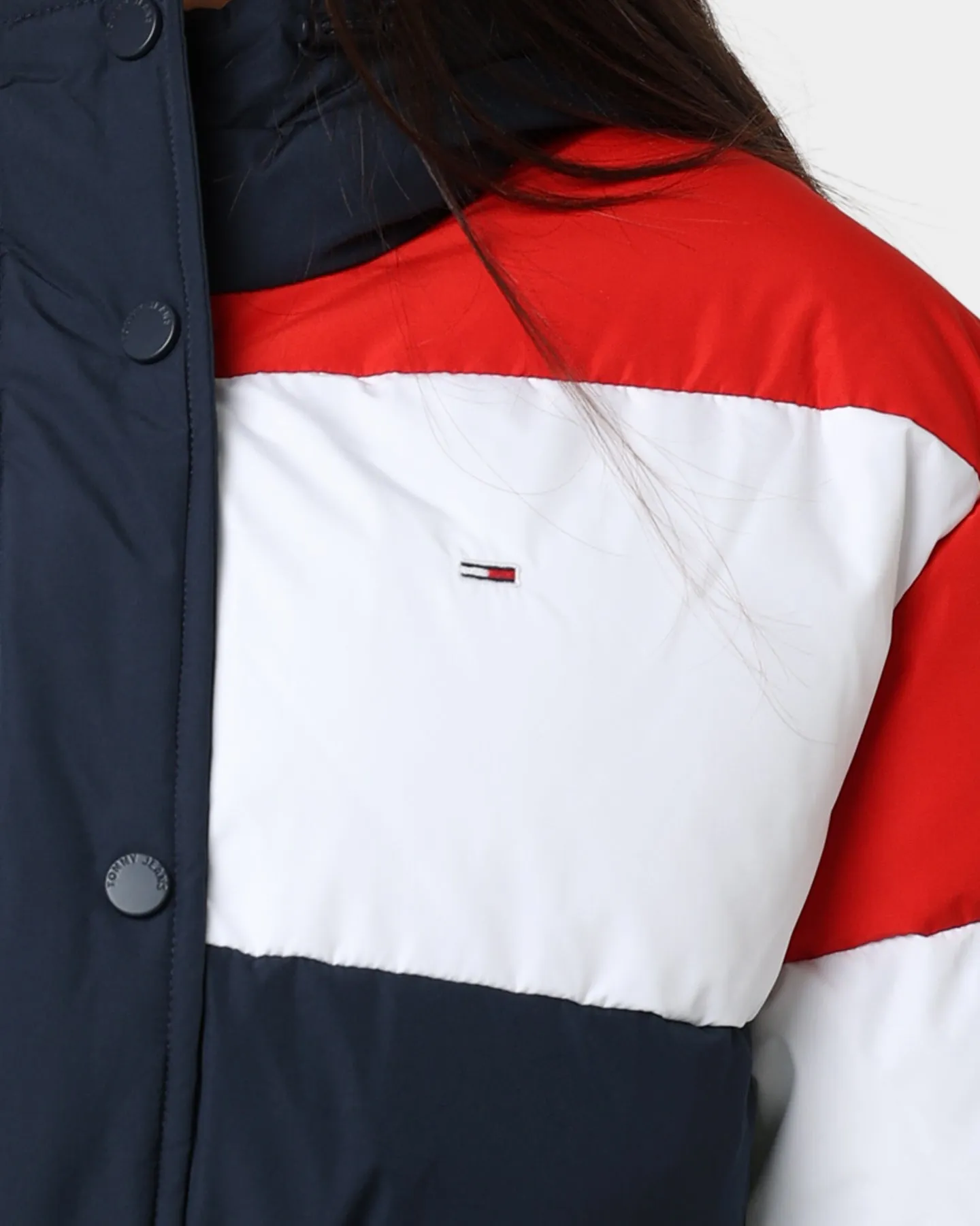 Tommy Jeans Belted Down Colour-Blocked Puffer Jacket Twilight Navy