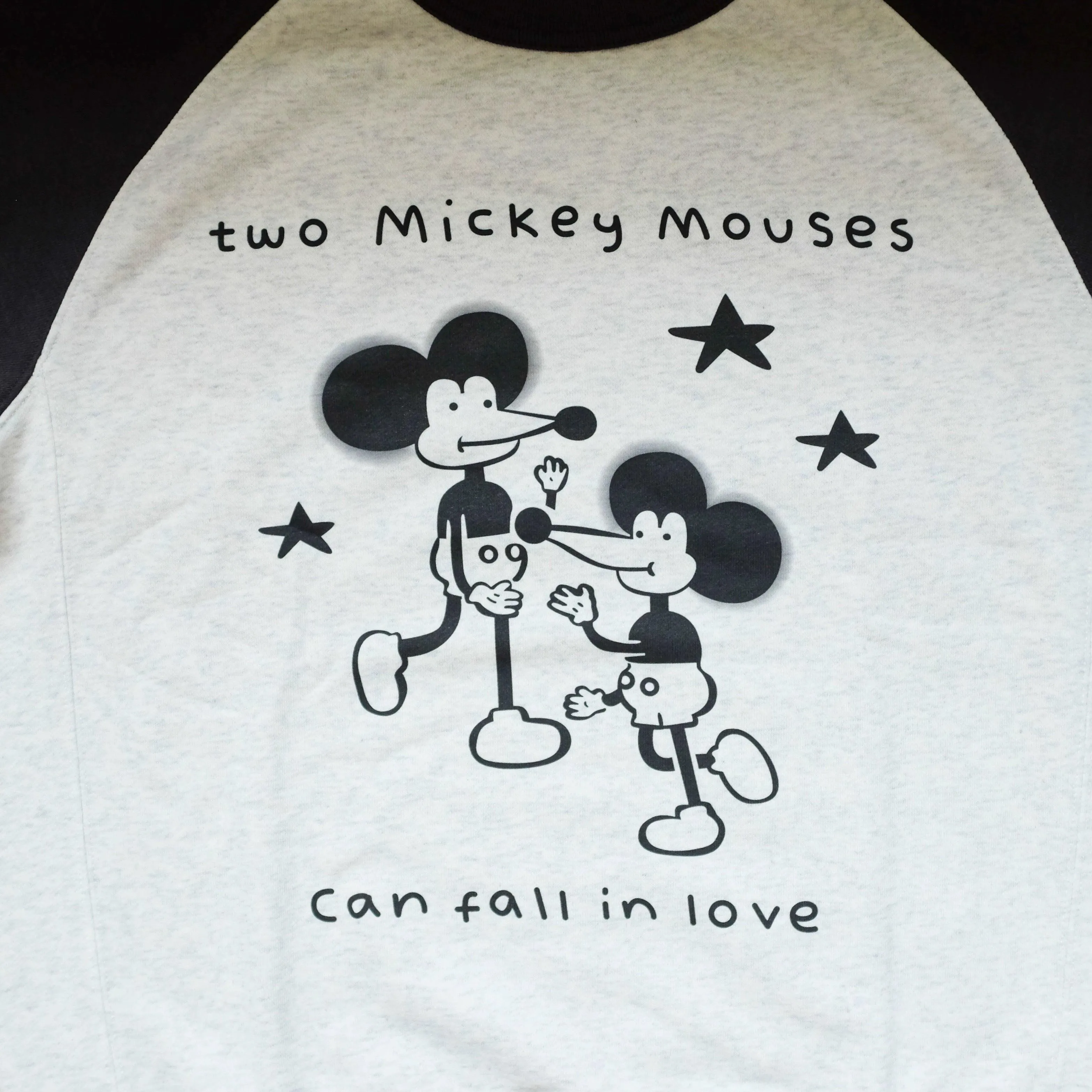 TWO MICKEY MOUSE FALLING IN LOVE RAGLAN SWEATSHIRT