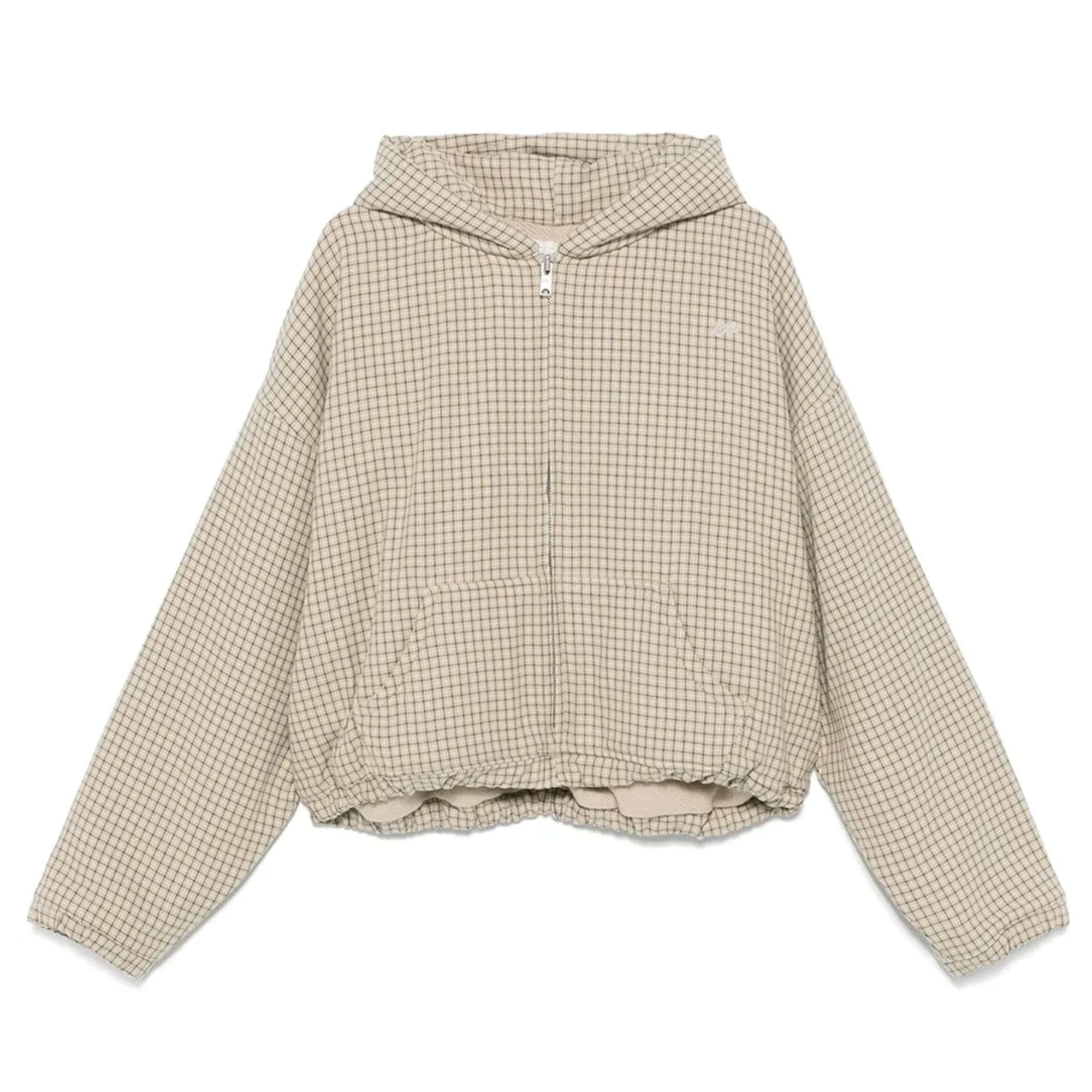 Unisex Plaid Padded Ckeck Zip Sweatshirt