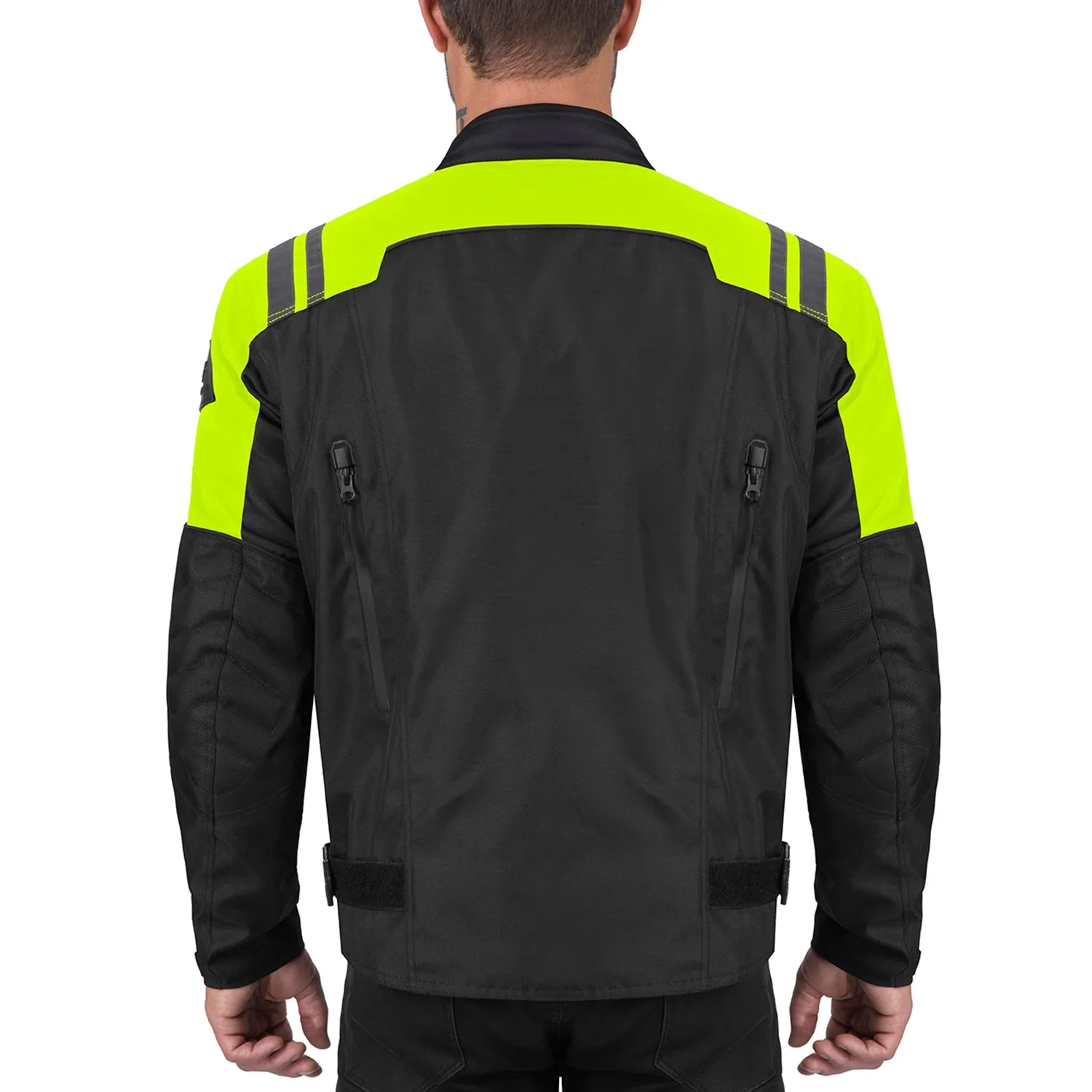 Viking Cycle Ironborn Hi Viz Neon Textile Motorcycle Jacket for Men