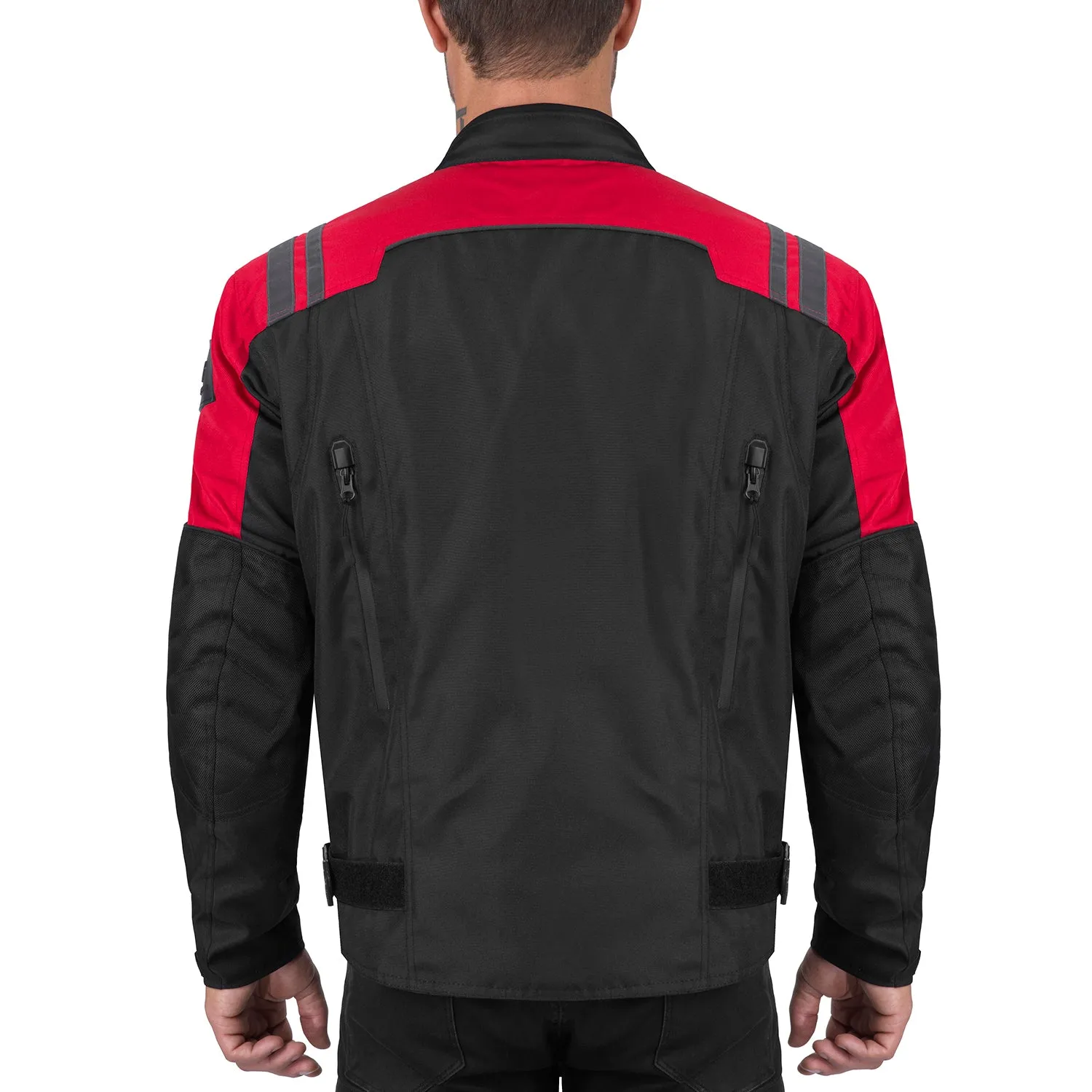 Viking Cycle Ironborn Red Textile Motorcycle Jacket for Men