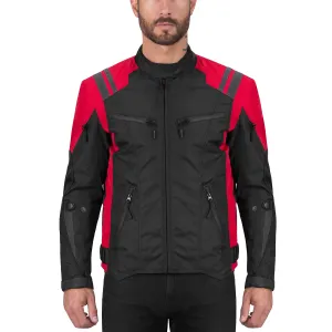 Viking Cycle Ironborn Red Textile Motorcycle Jacket for Men