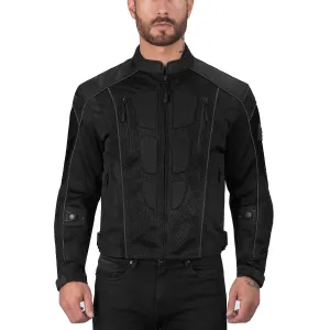 Viking Cycle Warlock Black Mesh Motorcycle Jacket for Men