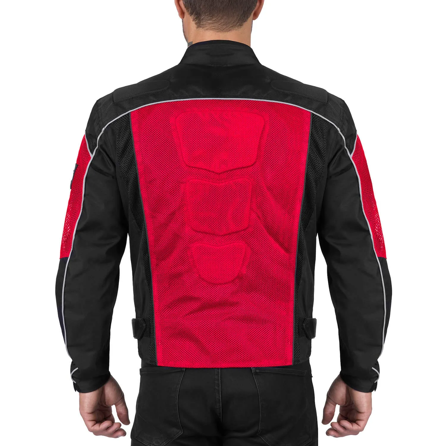 Viking Cycle Warlock Red Mesh Motorcycle Jacket for Men