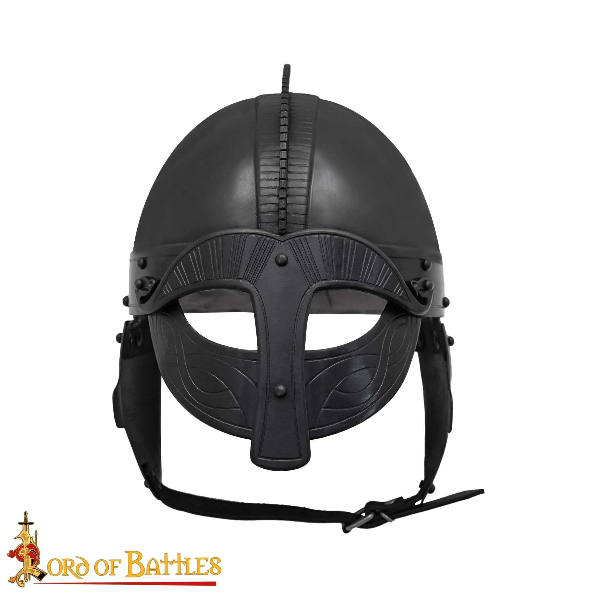 Viking Vendel Blackened Steel Helm 16 Gauge