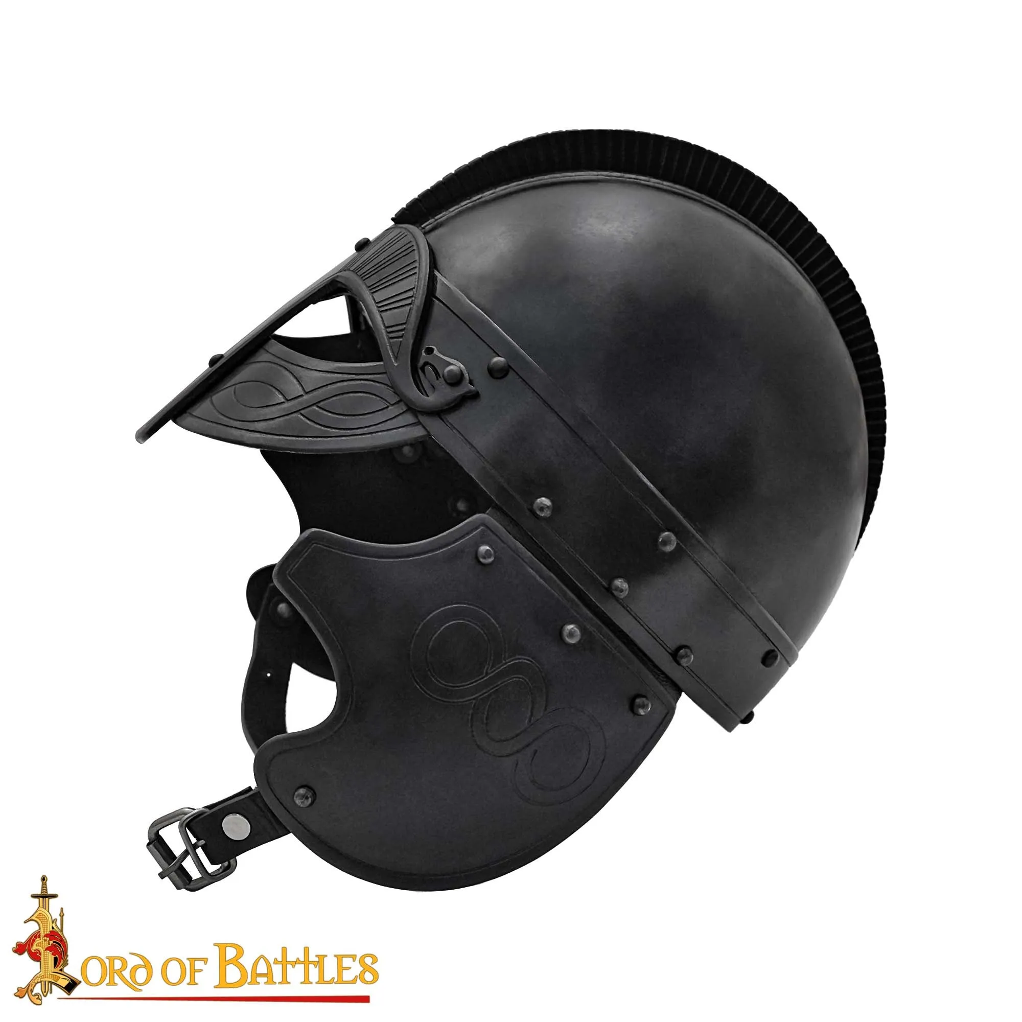 Viking Vendel Blackened Steel Helm 16 Gauge