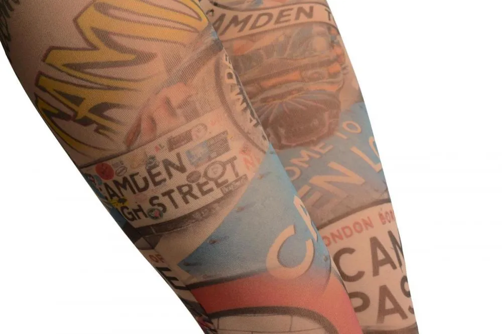 Vintage Camden Collage Printed Tights