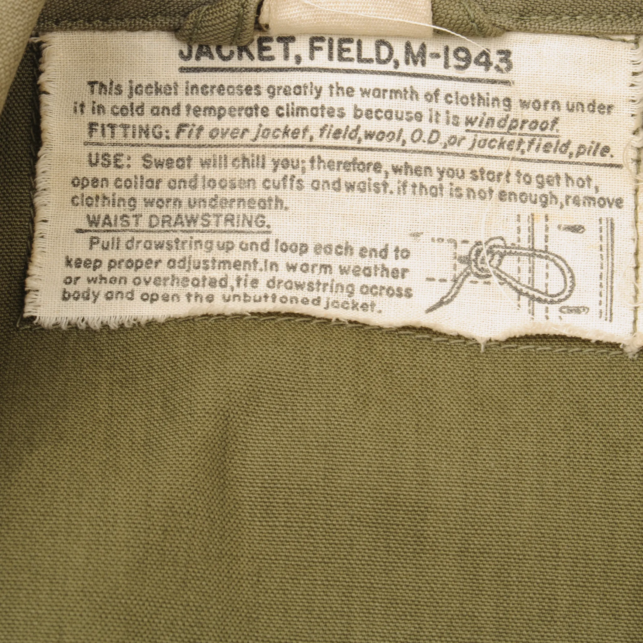 VINTAGE US ARMY M-1943 M43 FIELD JACKET 1945 WW2 ERA SIZE 40R