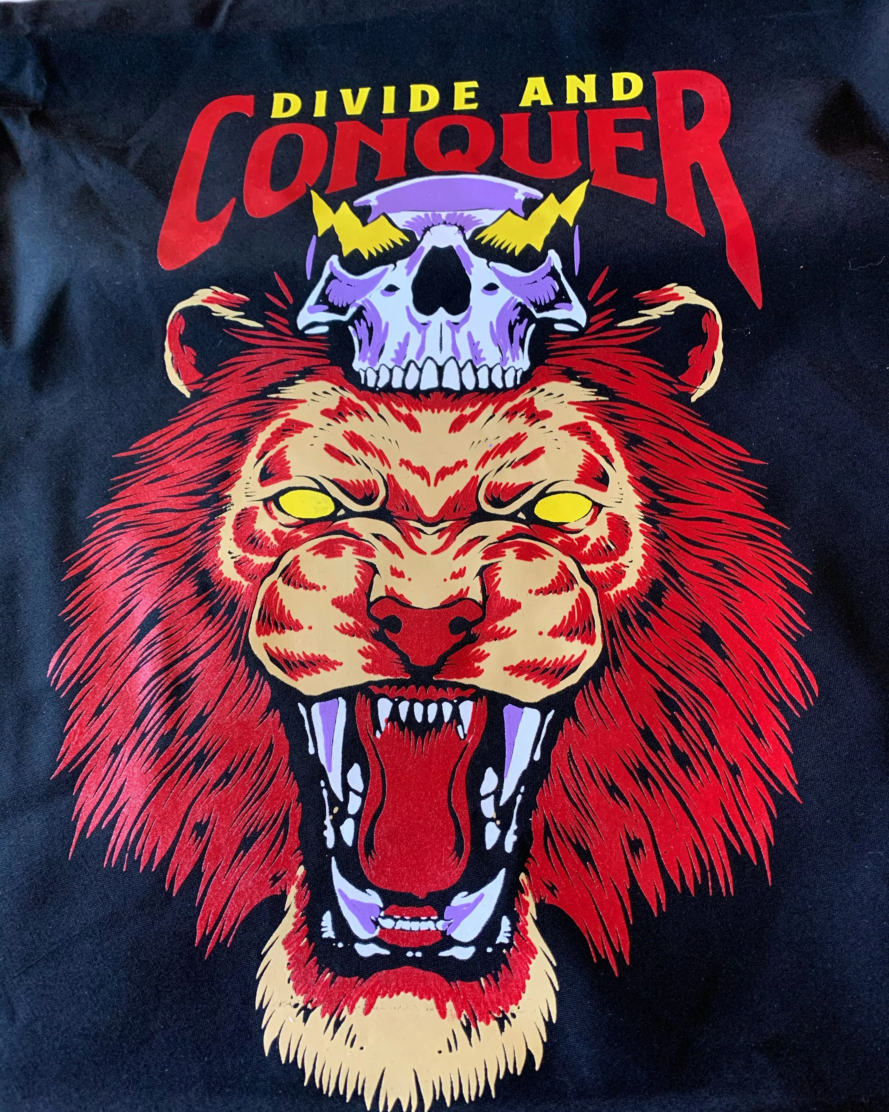 Vneck Divide & Conquer shirt Lion & Skull