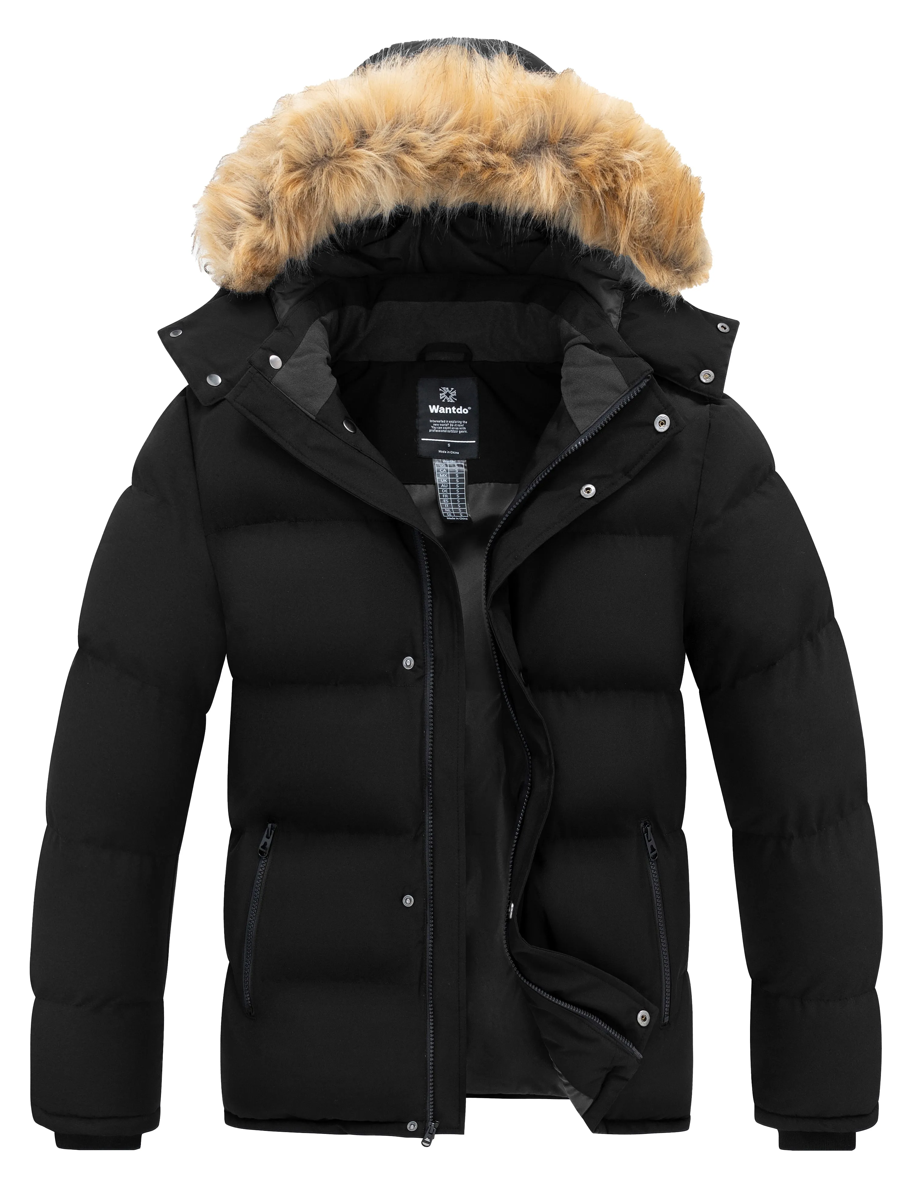 wantdo Men's Hooded Winter Coat