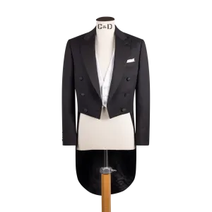 White Tie Evening Suit in Black Barathea