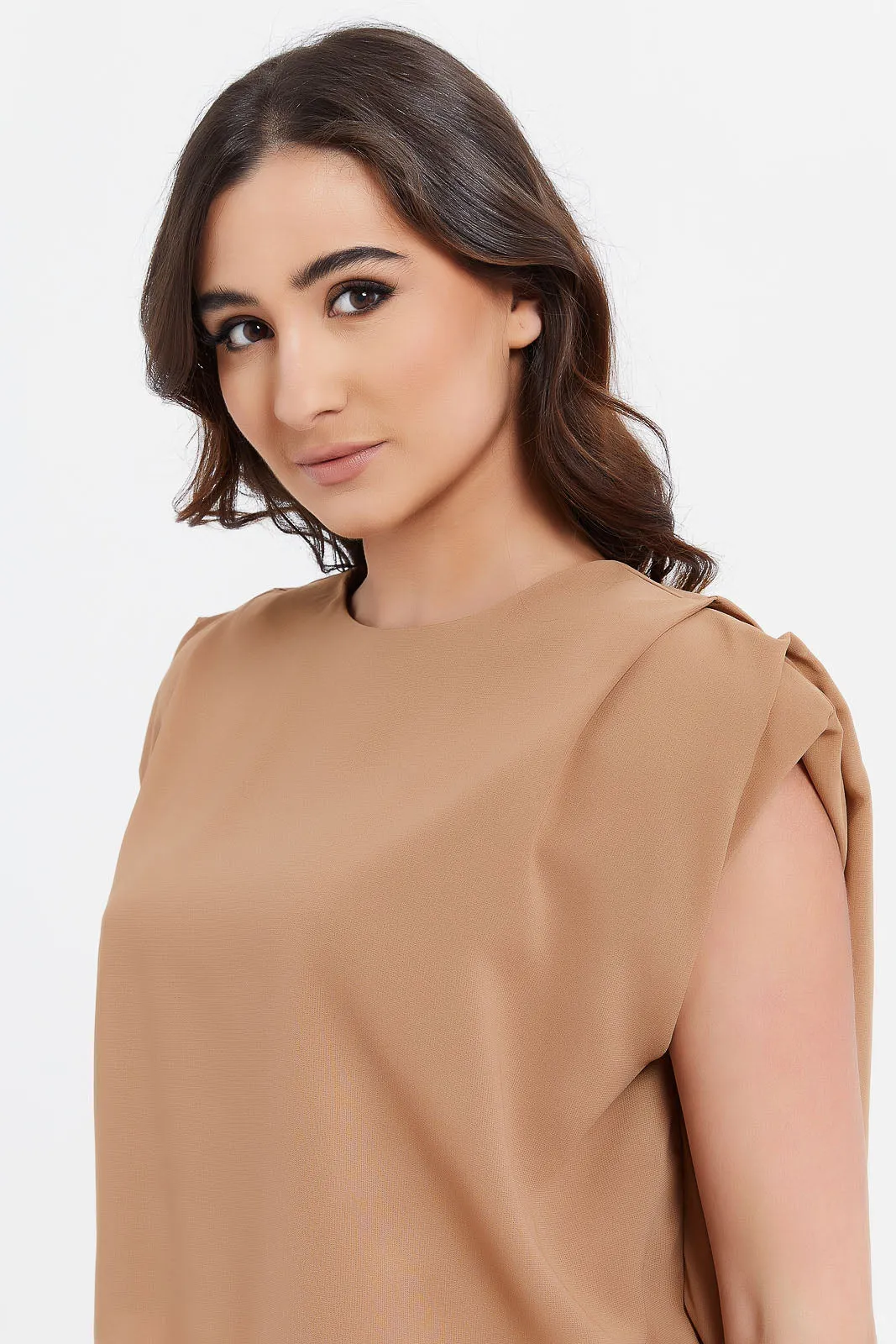 Women Beige Padded Top