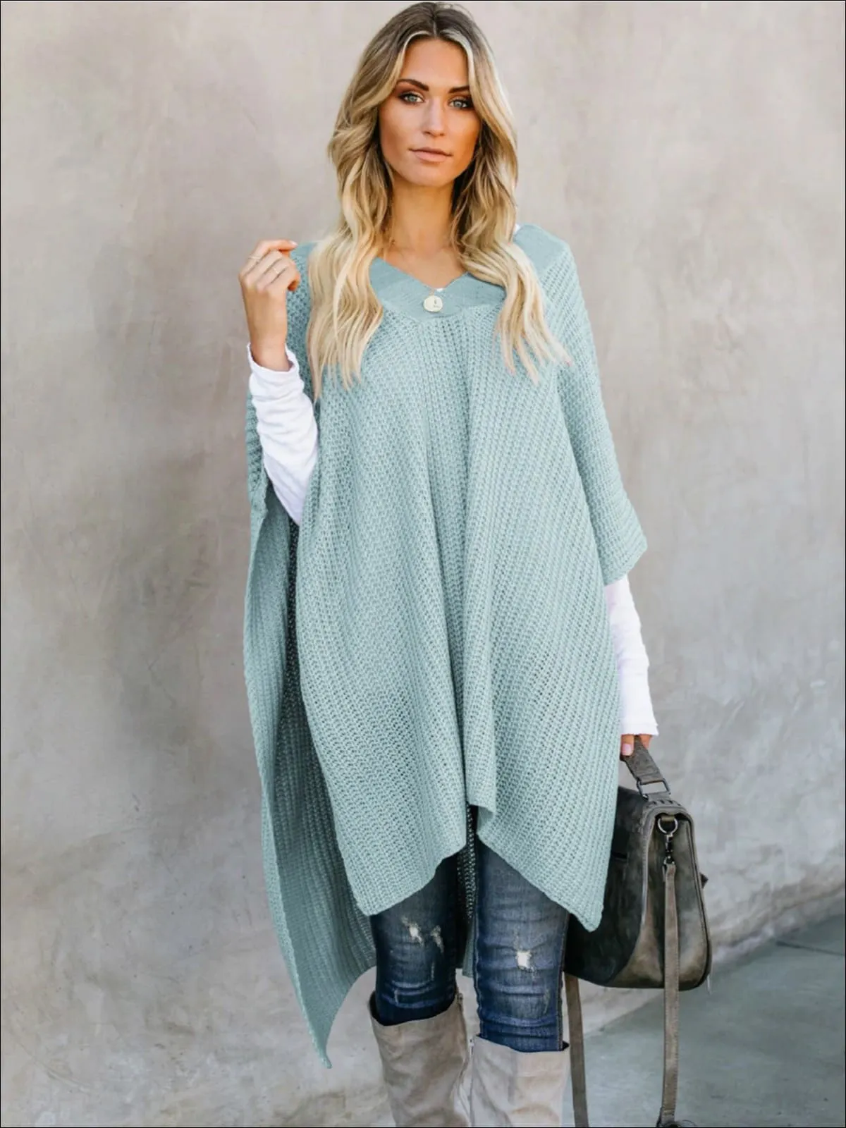 Women's Fall Knitted Pullover Poncho