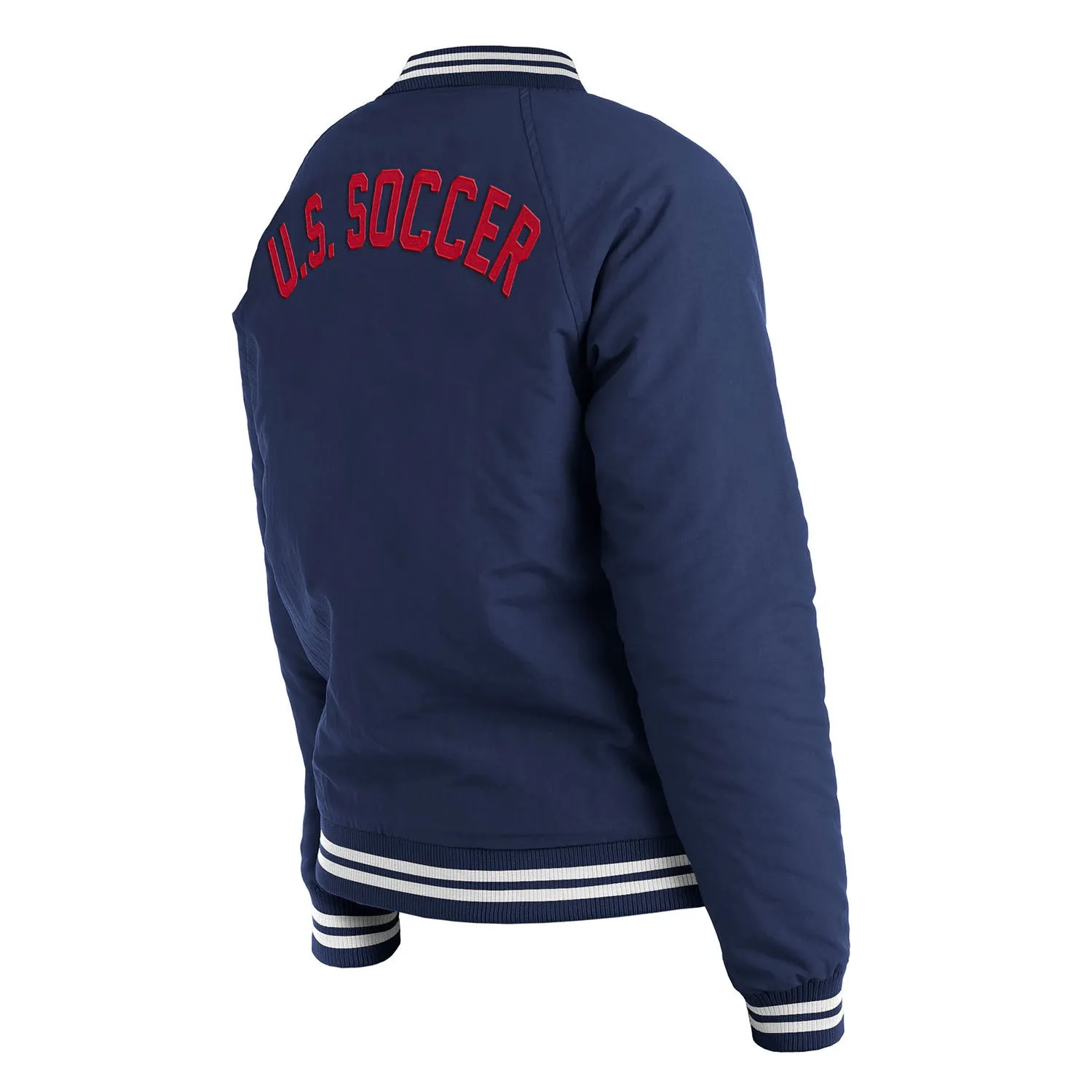 Women's New Era USWNT Nylon Snap Front Navy Jacket