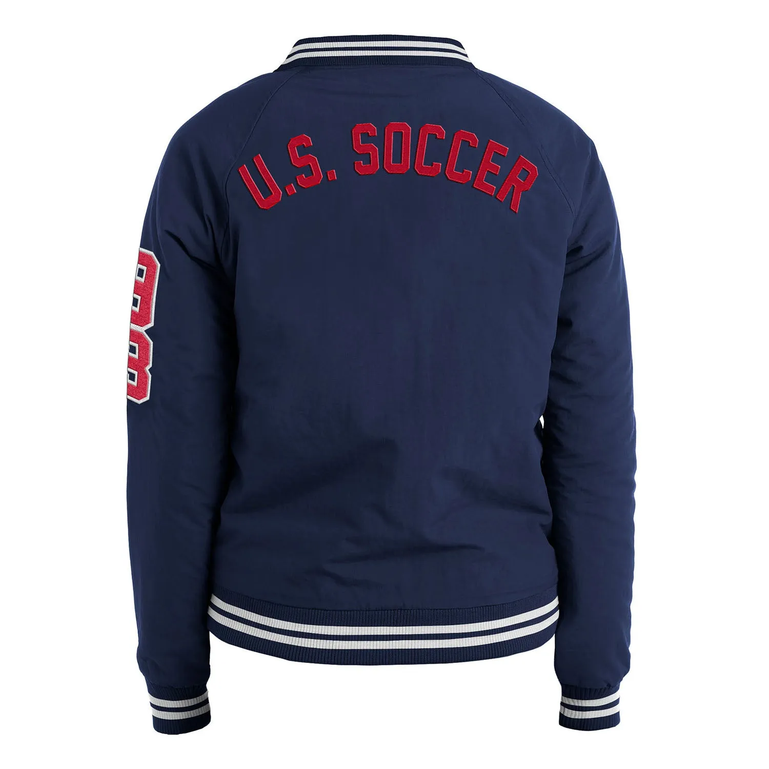 Women's New Era USWNT Nylon Snap Front Navy Jacket