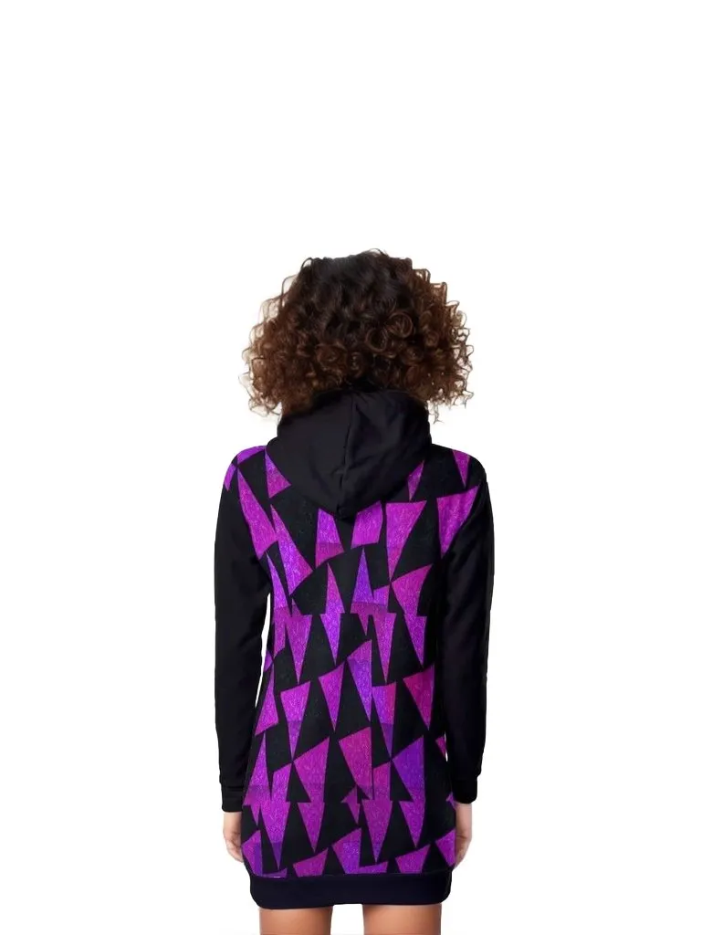 Women's Royal Tri Prism Heavy Fleece Long Hoodie