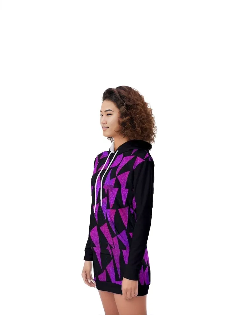 Women's Royal Tri Prism Heavy Fleece Long Hoodie