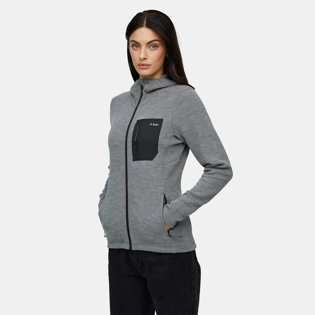 Womens Sentinel Midweight Waffle Knit Zip Hoody