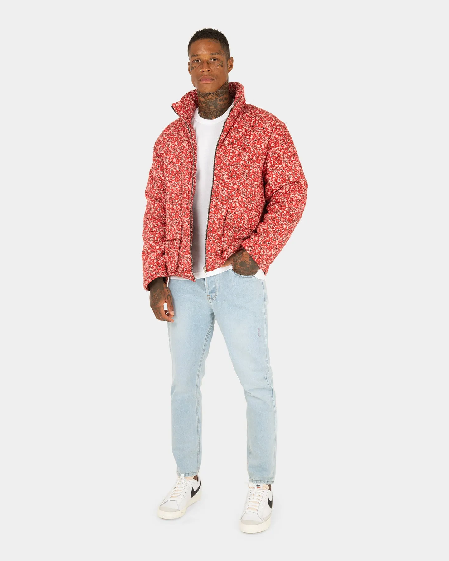 XXIII Paisley Puffer Jacket Red