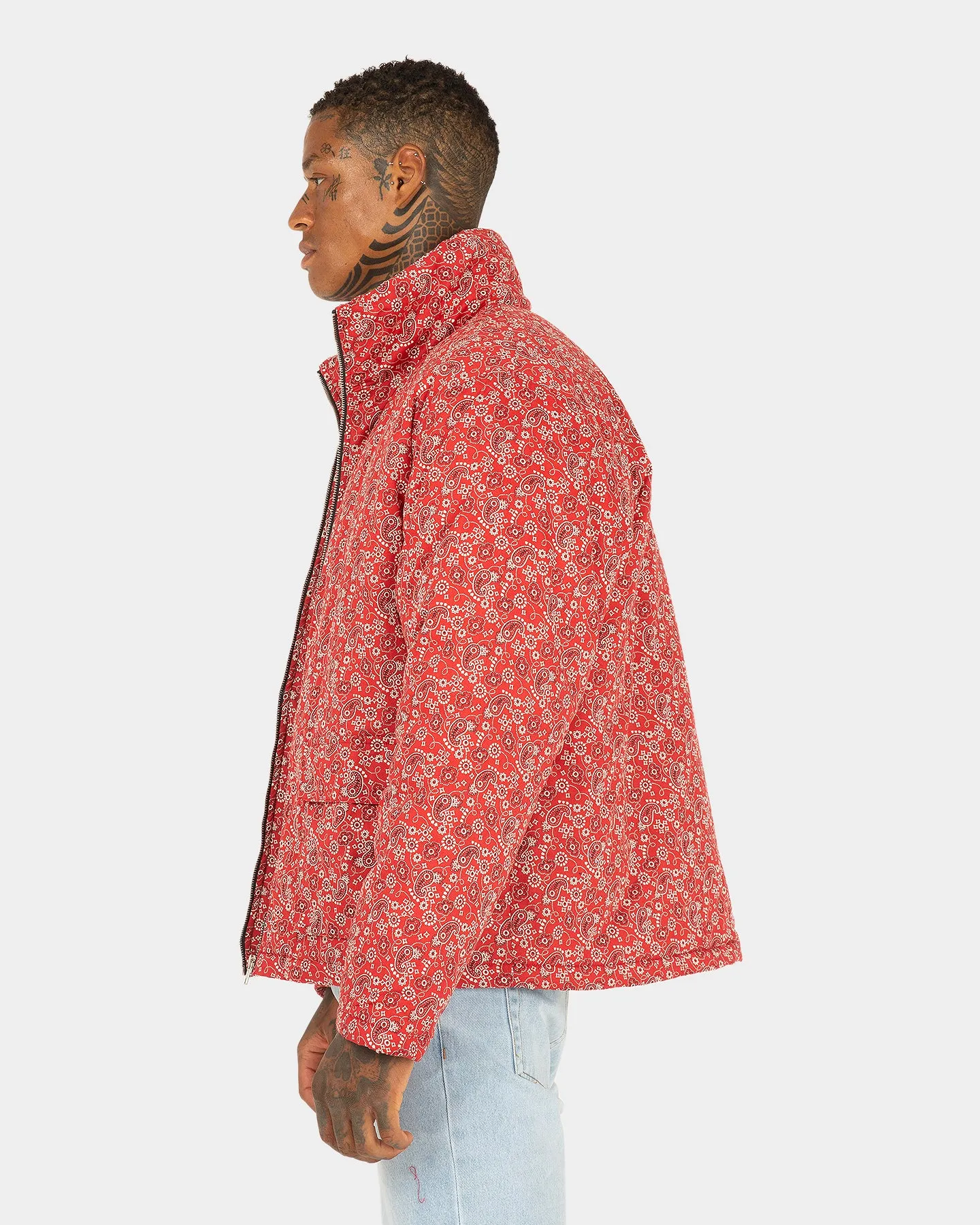 XXIII Paisley Puffer Jacket Red