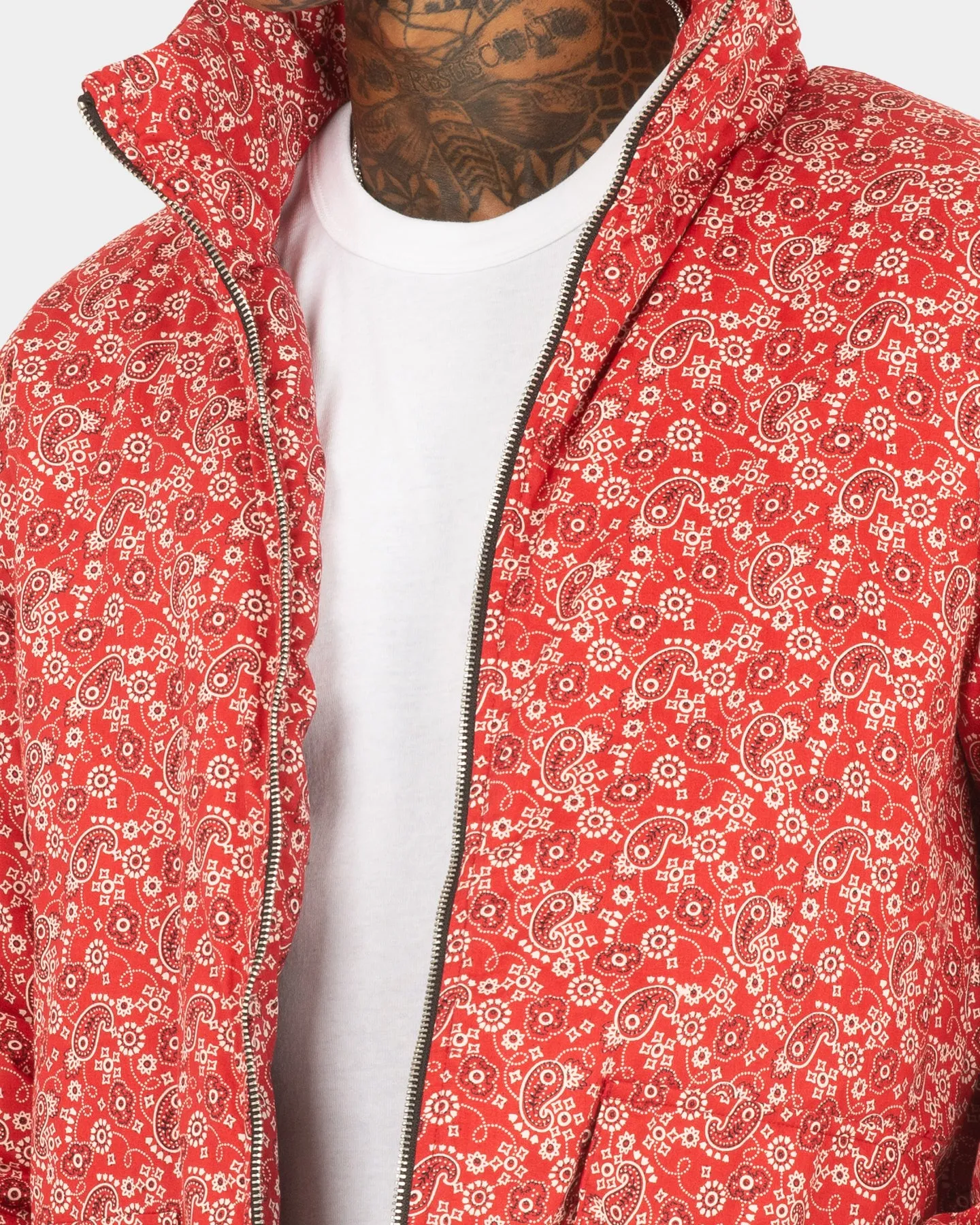 XXIII Paisley Puffer Jacket Red